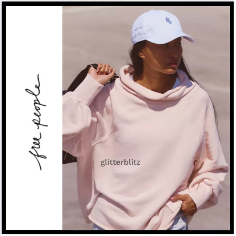 Free People Cutback Mock Neck Pullover Sweatshirt
